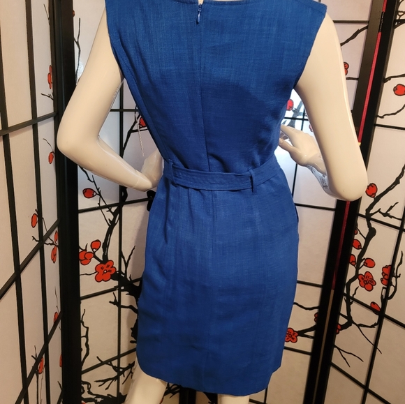 ELLEN TRACY. .COB BLUE PENCIL DRESS W/BELT SIZE 2 NEW TAGS ON - Picture 9 of 11